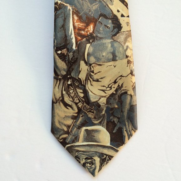 Mercedes Humphrey Bogart The Oklahoma Kid Mens Silk Tie Hand Made Western Cowboy - Picture 4 of 7